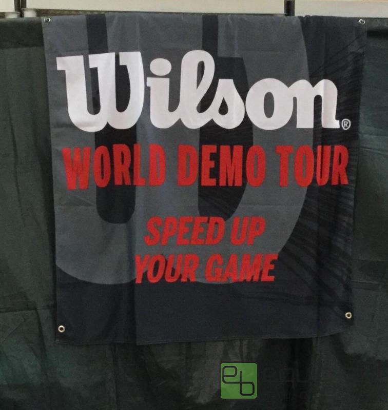 lot 6 image: Wilson World Demo Tour Flag  Signs  Quantity...
