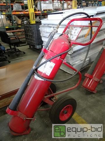 lot 395 image: Amerex 50lb Carbon Dioxide Cart Fire Extinguisher