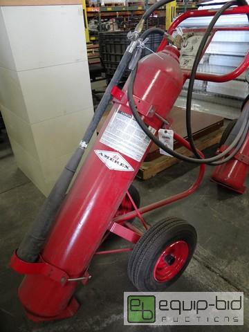 lot 396 image: Amerex 50lb Carbon Dioxide Cart Fire Extinguisher