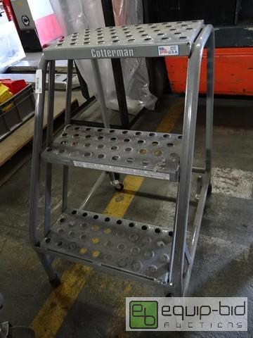 lot 503 image: Cotterman 3 Step Rolling Stairs