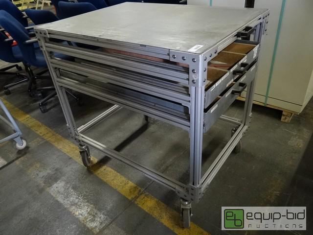 lot 504 image: Aluminum 2 Drawer Work Top Cart