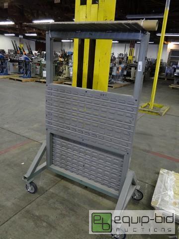 lot 565 image: Double Sided Metal Storage Bin Holder Cart