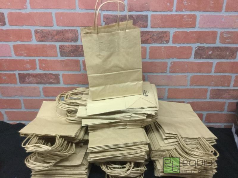 lot 155 image: Paper Bags with Handles  Quantity 80 Conditi...