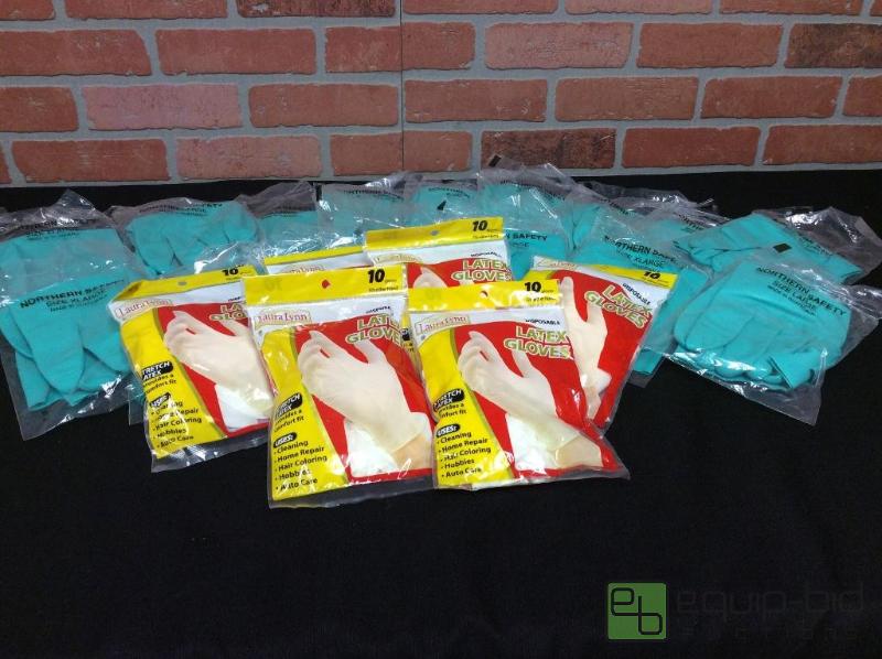 lot 17 image: Assorted Lot of Latex and Rubber Gloves  Quan...
