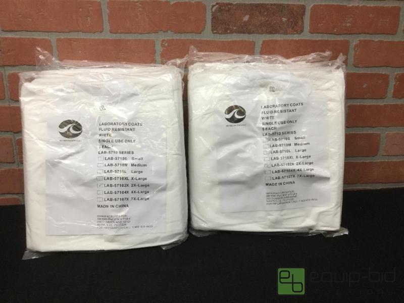 lot 42 image: White Lab Coats  Quantity 10 Packages (5 per...