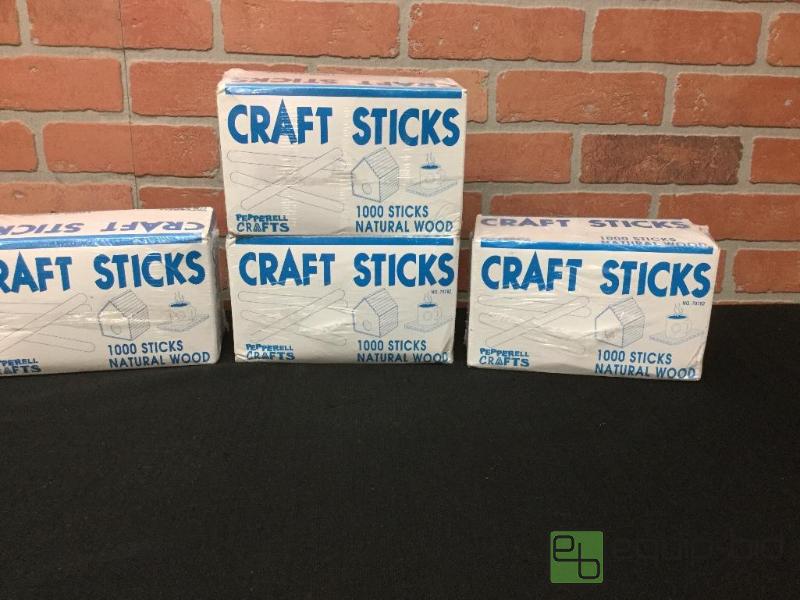 lot 52 image: Natural Wood Craft Sticks  Quantity 12 Boxes...
