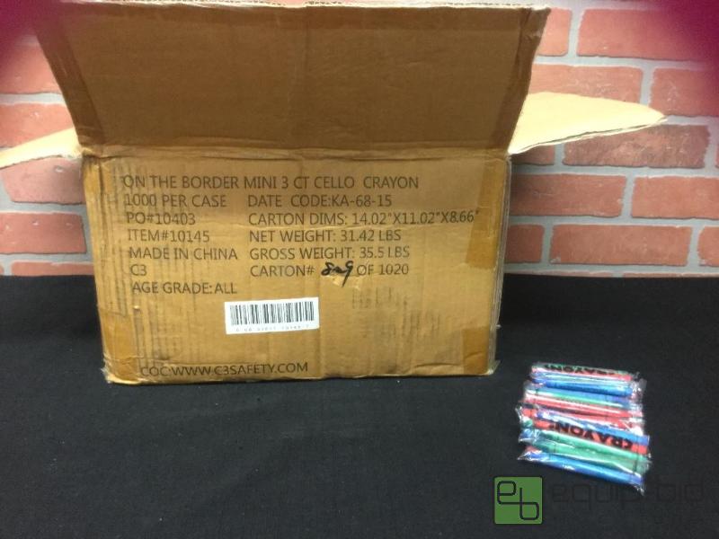 lot 60 image: Mini 3 Ct Cello Crayons  Quantity 1 Case  1...