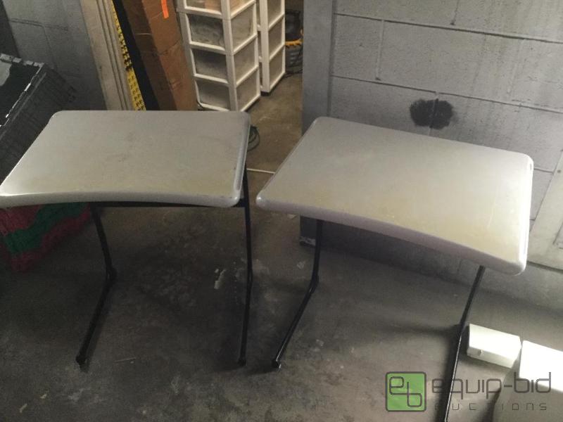 lot 63 image: Cantilever Desks  Quantity 14 Color White T...