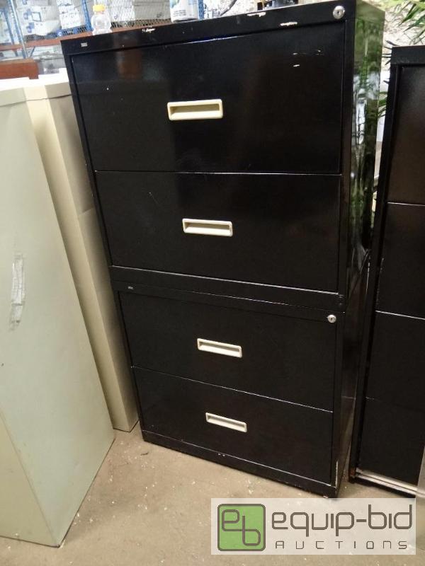 lot 136 image: Double Stacked Hon (2) Drawer Lateral Filing Cabinets