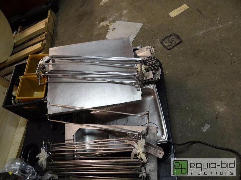 lot 145 image: Large Lot of Misc Stainless Inserts w Oven Racks