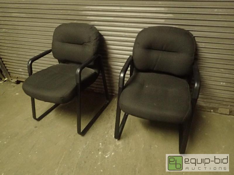 lot 222 image: (2) Black Cotton Seating Chairs
