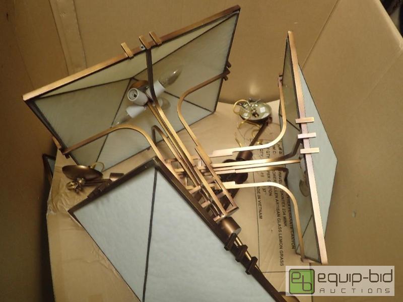 lot 232 image: Large Box of Misc Ceiling Hung Lighting Fixtures