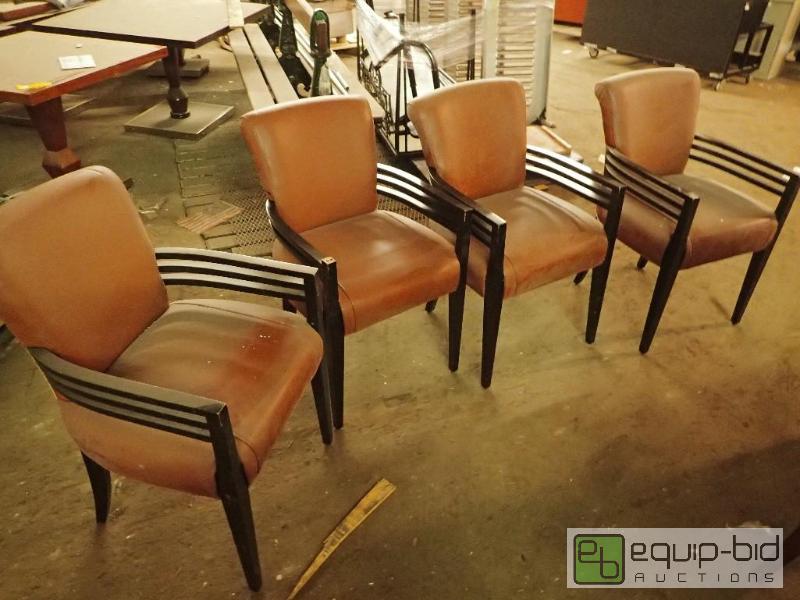 lot 241 image: (4) Vinyl Red Padded Seating Chairs