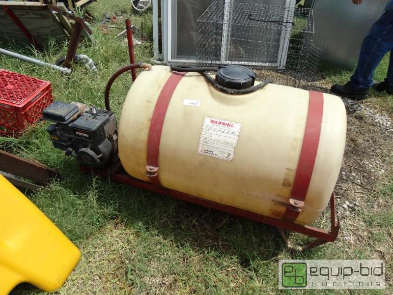 lot 105 image: Kuker sprayer tank and engine.  No spray pump...