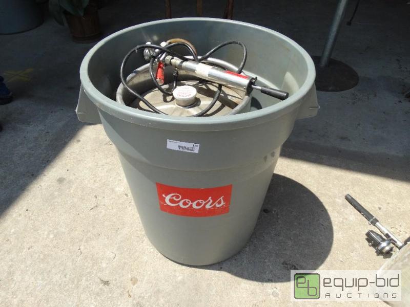 lot 119 image: Full size beer keg with keg tappump and rubb...