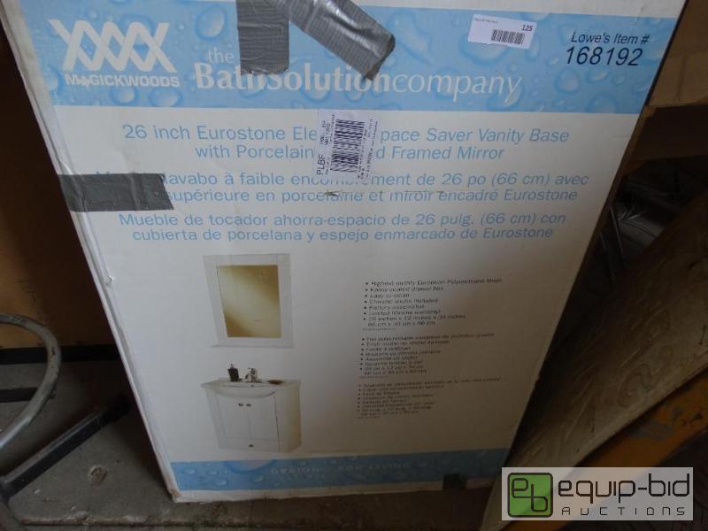 lot 125 image: New in box bathroom vanity and mirror....