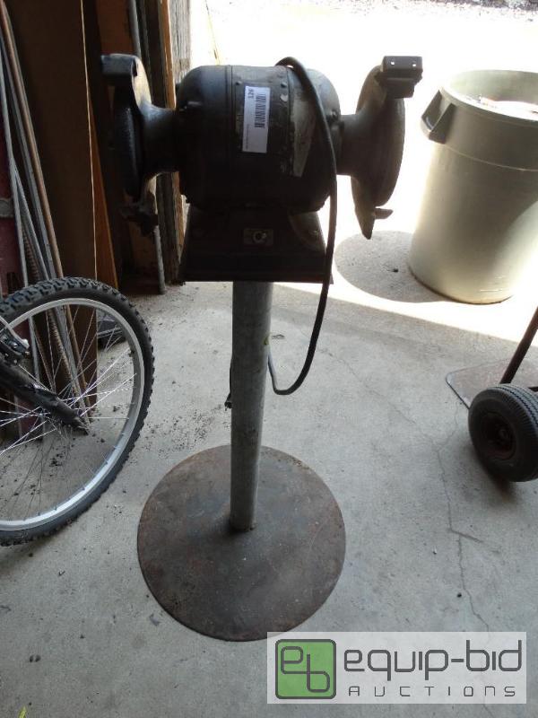 lot 126 image: Pedestal mounted dual wheel grinder....