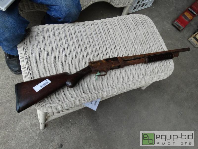 lot 144 image: Stevens wall hanger shotgun.  Appears to be b...