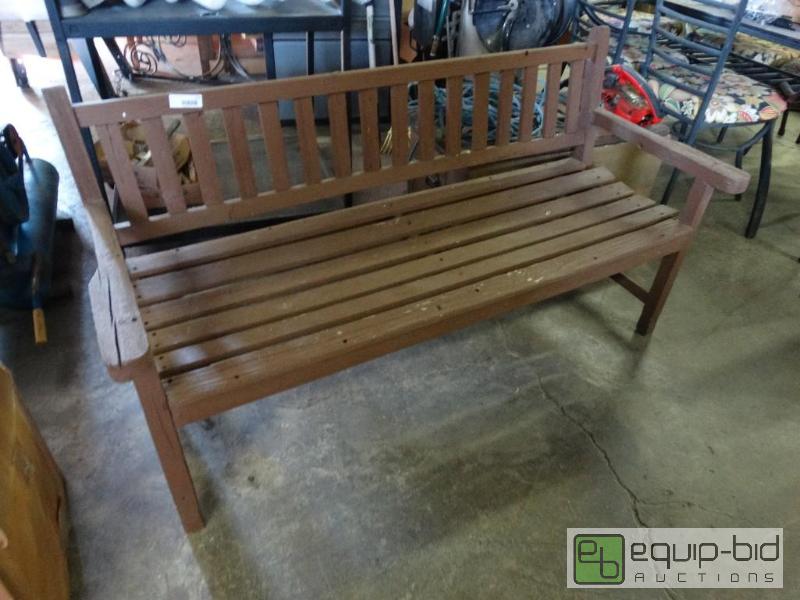 lot 172 image: Wood patio bench....