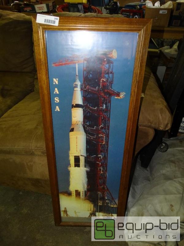 lot 240 image: Large framed NASA print....