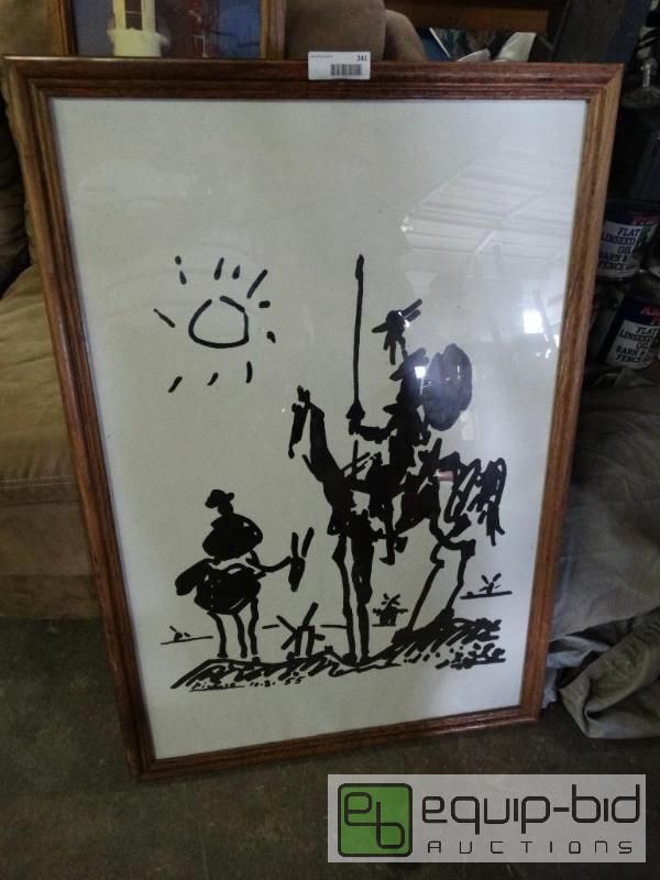 lot 241 image: Large framed Picaso print....