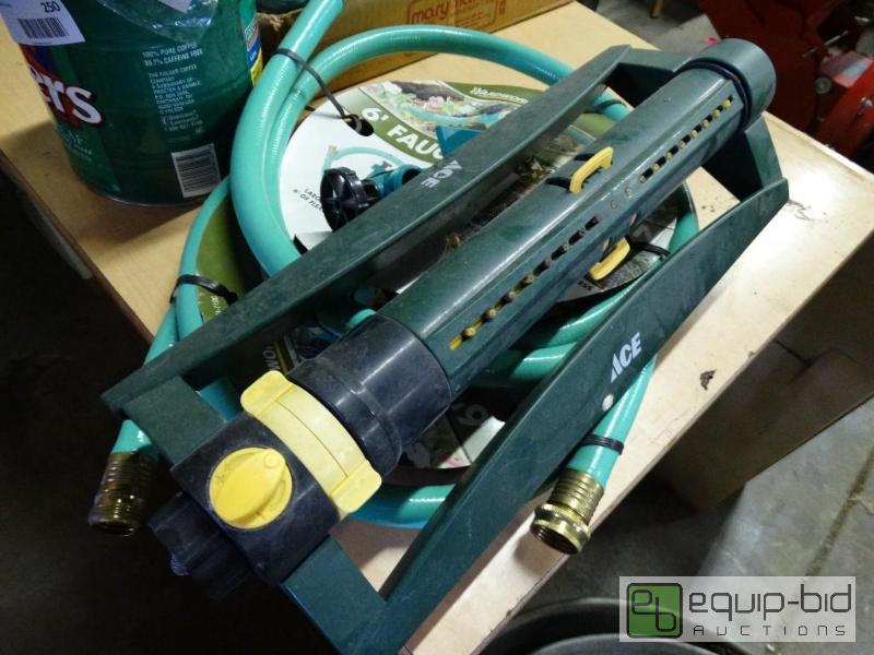 lot 250 image: Hoses, sprinkler, tubs and stock tank with ho...