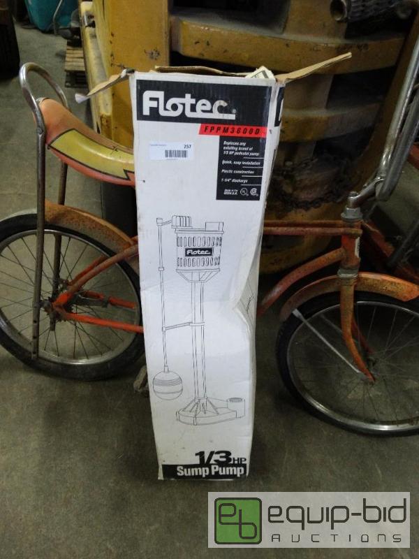 lot 257 image: Flotec&nbsp13 hp sump pump new in box....