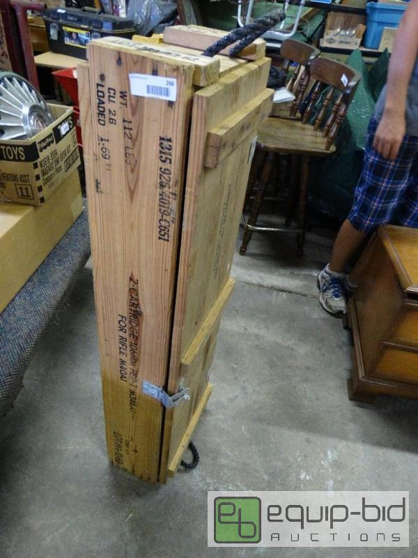 lot 266 image: Long wood ammo box....