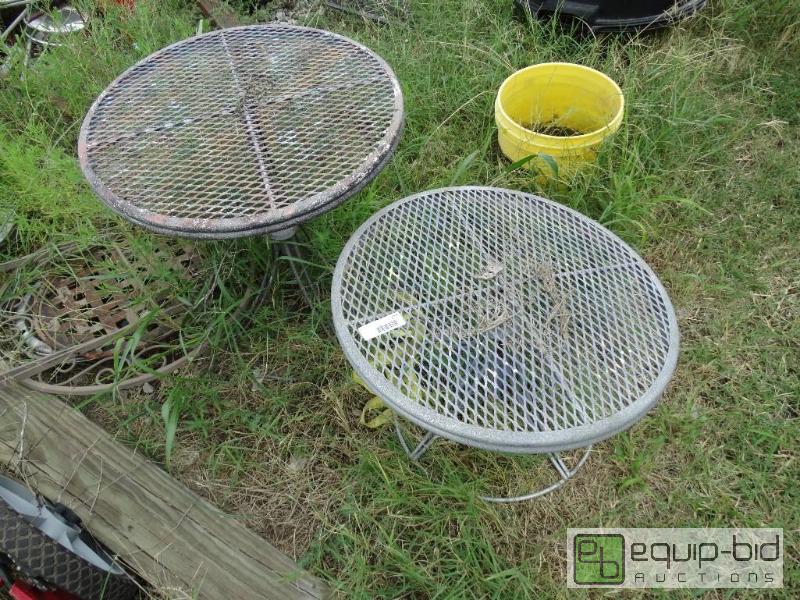 lot 277 image: 2 metal patio side tables....