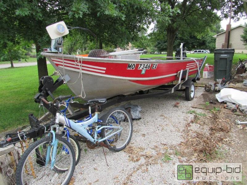 16' Lowe Aluminum VBottom Boat And Trailer Gladstone Tool Sale