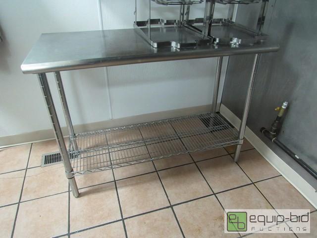 lot 378 image: Stainless Steel Table With Wire Undershelf