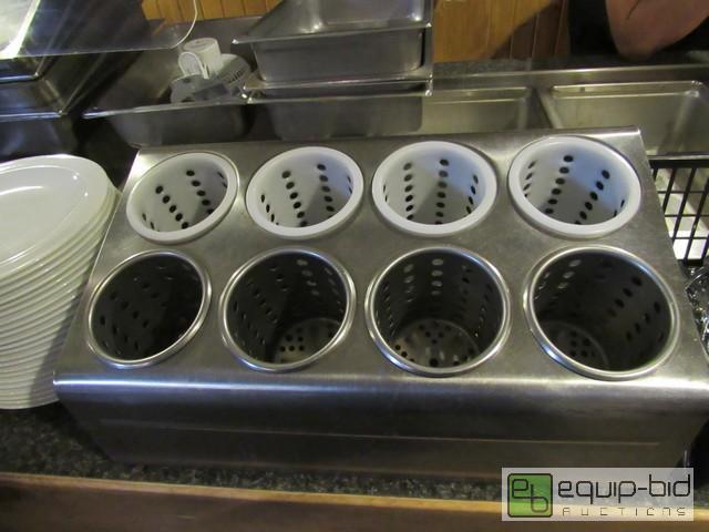lot 402 image: 8 Hole Stainless Steel Silverware Dispenser