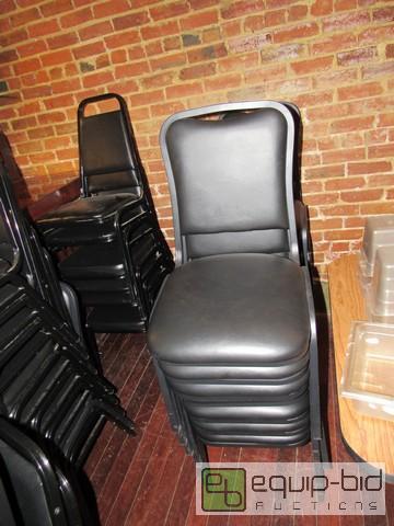 lot 448 image: (10) Matching Marco Group Stacking Matte Black Stacking Chairs