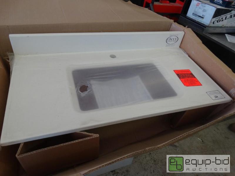 lot 1647 image: White 37&nbspX19&quot sink bowl for bathroo...