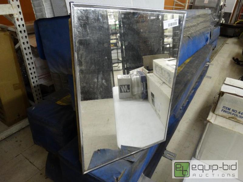 lot 1673 image: 2 Vanity light fixtures in boxes and mirrored...