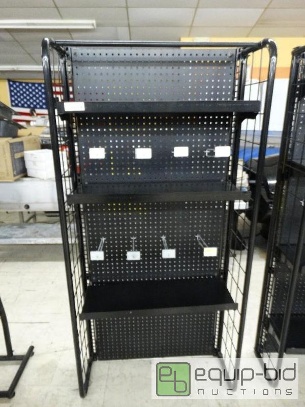 lot 1698 image: Retail shelving unit,&nbspshelves and peg ho...