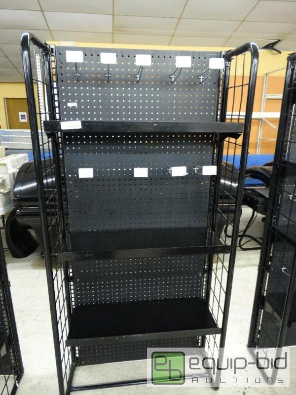 lot 1700 image: Retail shelving unit, shelves and peg hooks. ...