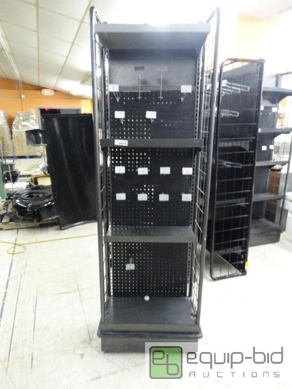 lot 1705 image: Retail shelving unit, shelves and peg hooks. ...