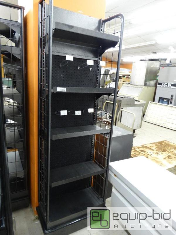lot 1706 image: Retail shelving unit, shelves and peg hooks. ...