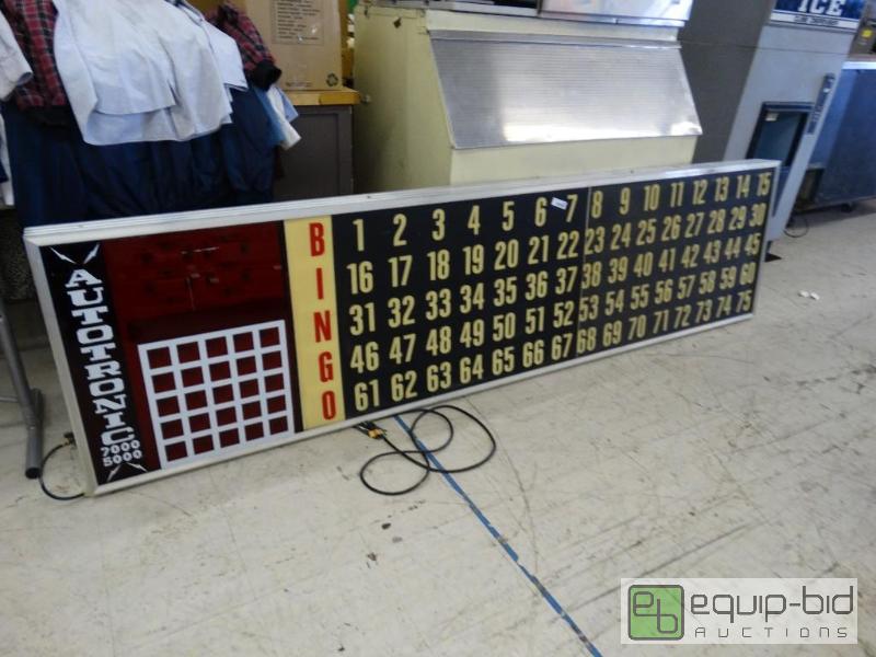 lot 1720 image: Bingo Board &nbspand Lighted Bing Sign. 113&...