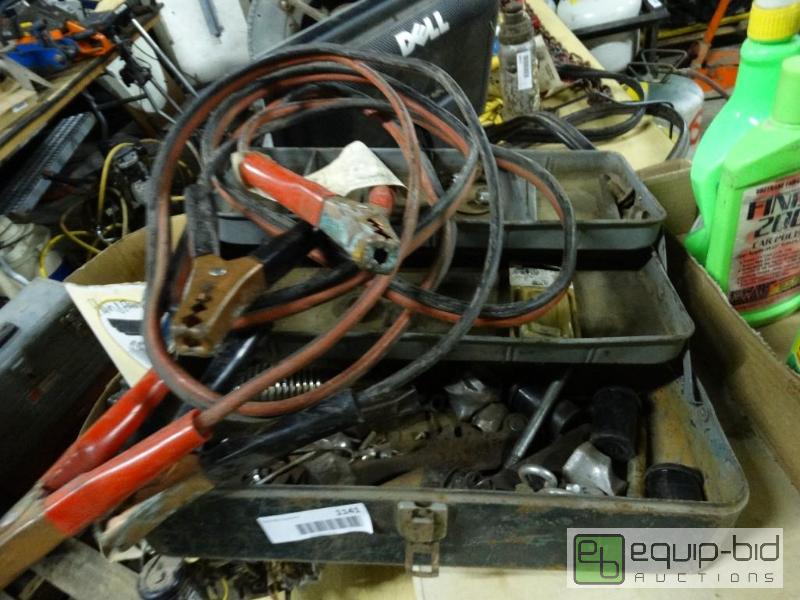 lot 1141 image: Tool box and contents and jumper cables....