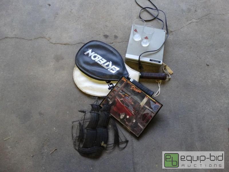 lot 1190 image: DVD player, 2 glasses, 2 rackets and 2 wall a...