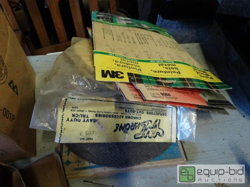 lot 1191 image: Sand paper and car parts....