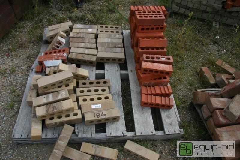 lot 186 image: pallet of beige and red 5 hole bricks...
