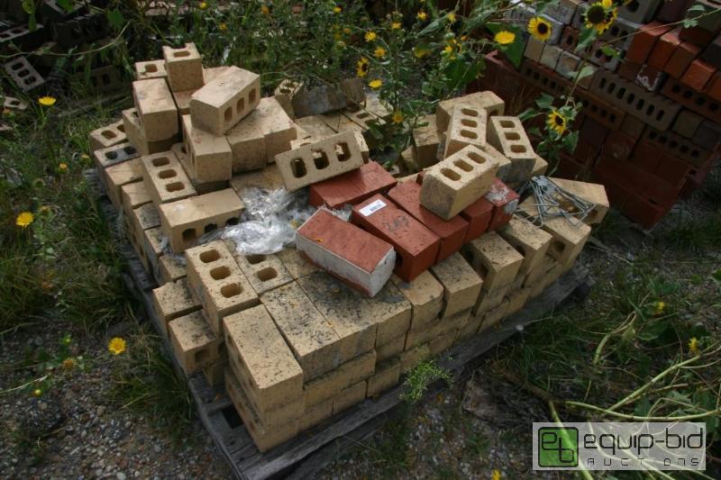 lot 203 image: pallet of beige 3 hole bricks...