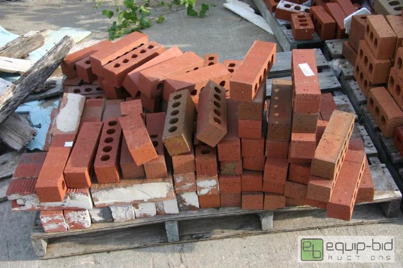 Pallet Of 5 Hole Red Bricks Stone Masons Inc Brick Rock Block More Equip Bid