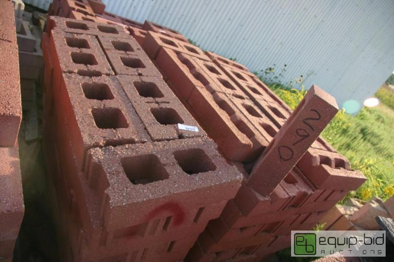 lot 290 image: pallet of red cinder blocks...