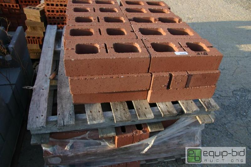 lot 318 image: double pallets of red cinder blocks...