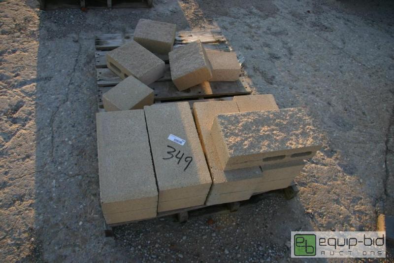 lot 349 image: pallet of cinder blocks wrough edge...