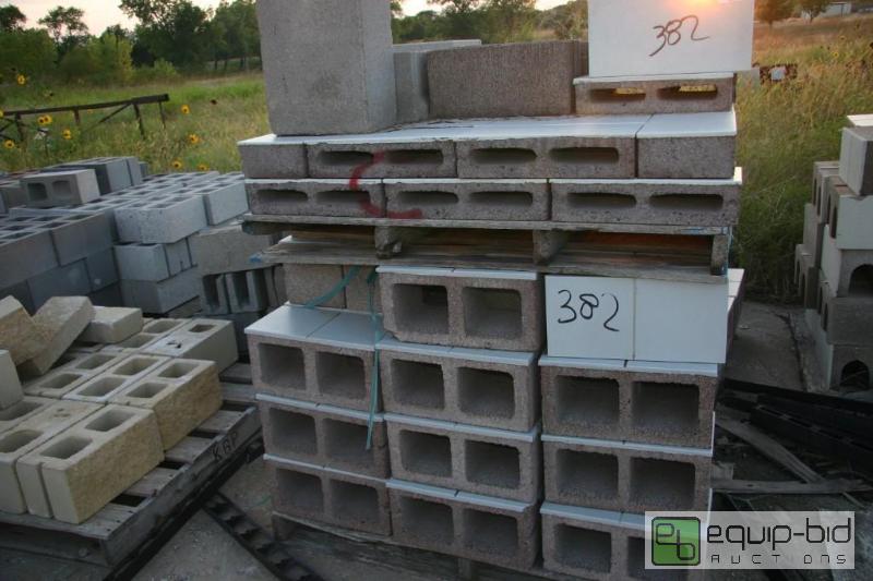 lot 382 image: double pallet of enamel faced cinder blocks...